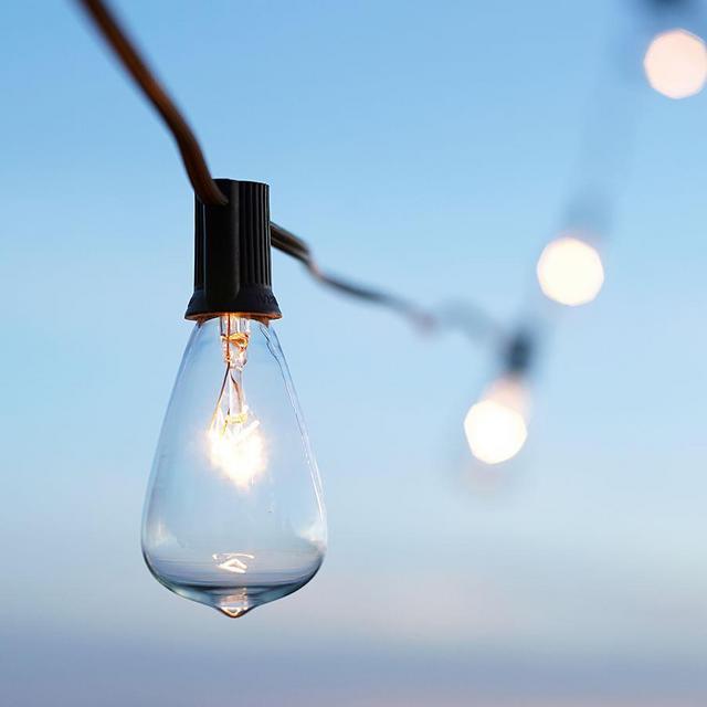 Edison String Light, Black, 50 Ft