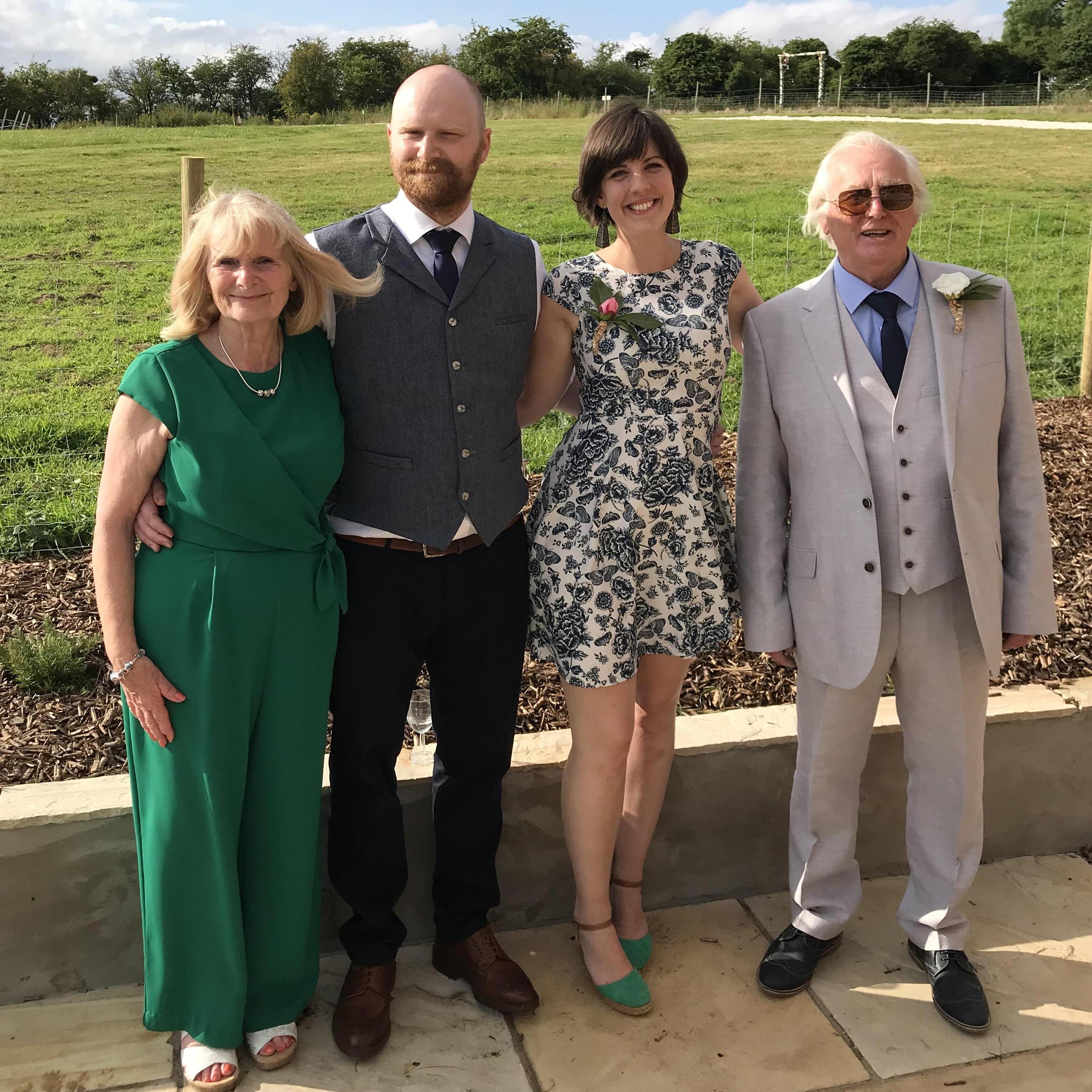 Carole and Lawrie Elms at April and Dan’s wedding last year