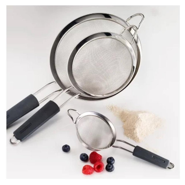 Tramontina Stainless Steel Mesh Strainer with Silicone Grip (3 pk.) - Sam's Club