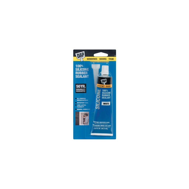 DAP White Silicone Rubber Door/Siding/ Window Sealant 2.8 oz