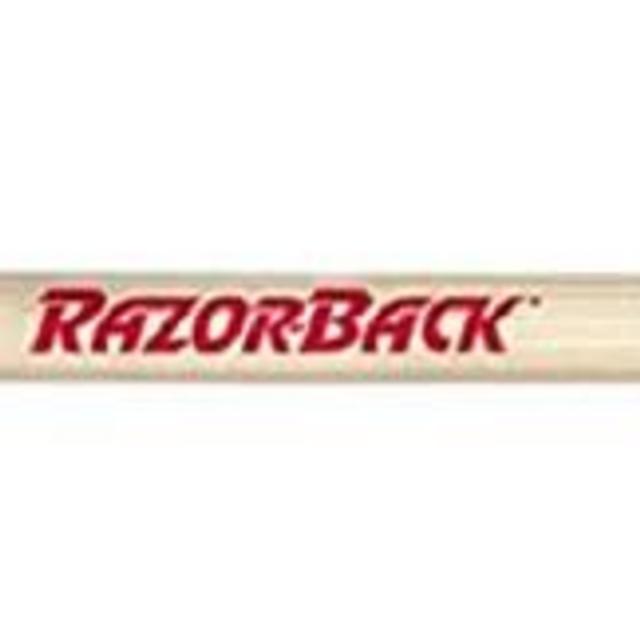 Razor Back Square Point Shovel With Tab Socket, Rolled Step, 48 in Wood Handle, Steel blade, Sold as 1 Each