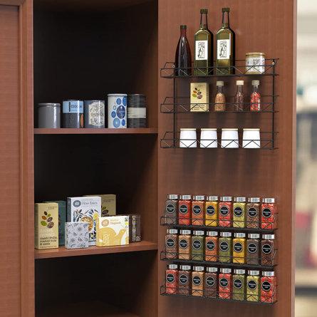 2 Pack Spice Rack Organizer, 3 Tier Wall Mounted Storage Rack Hanging Shelf For Kitchen Cabinet, Cupboard, Pantry Door Bathroom Shower,Silver