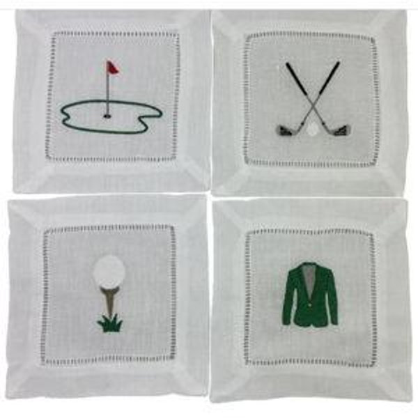Masters Linen Cocktail Napkins Set/4