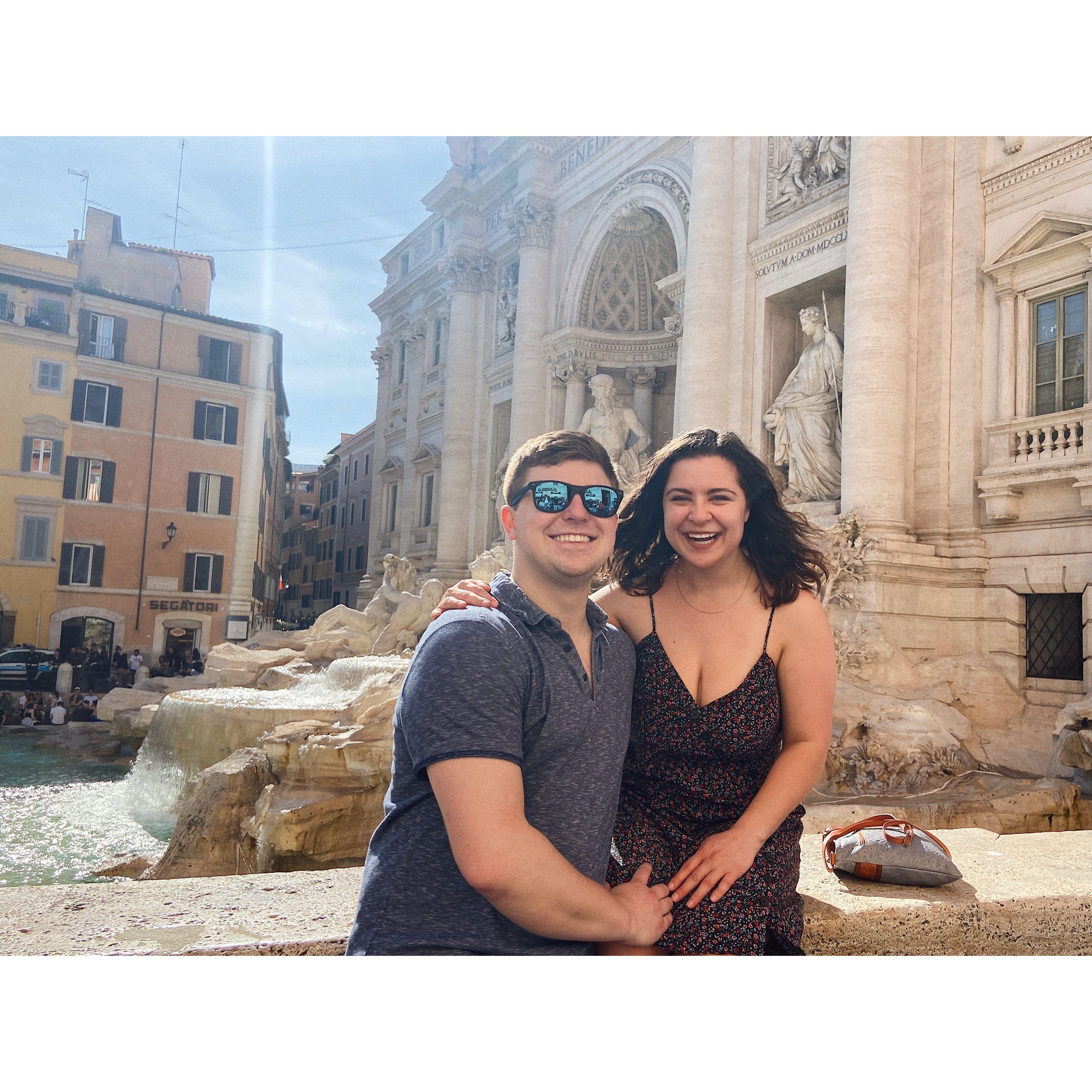 Channeling our inner Lizzie Mcguire at the Trevi Fountain :)