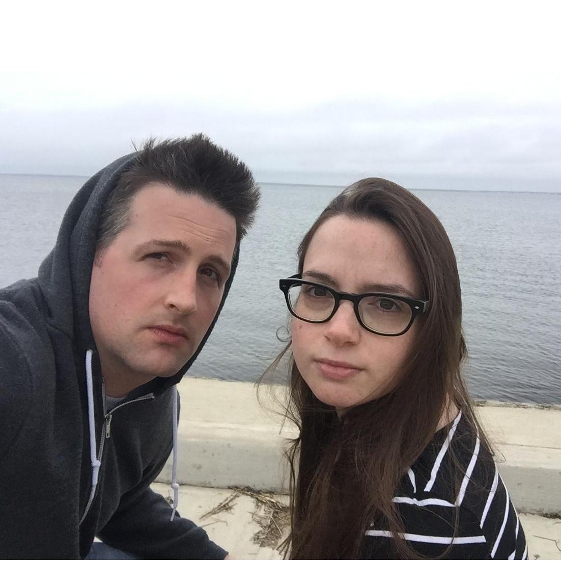 Pretending to be models at the beach