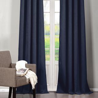 Quincy Faux Velvet Blackout Curtain Panel, Set of 2