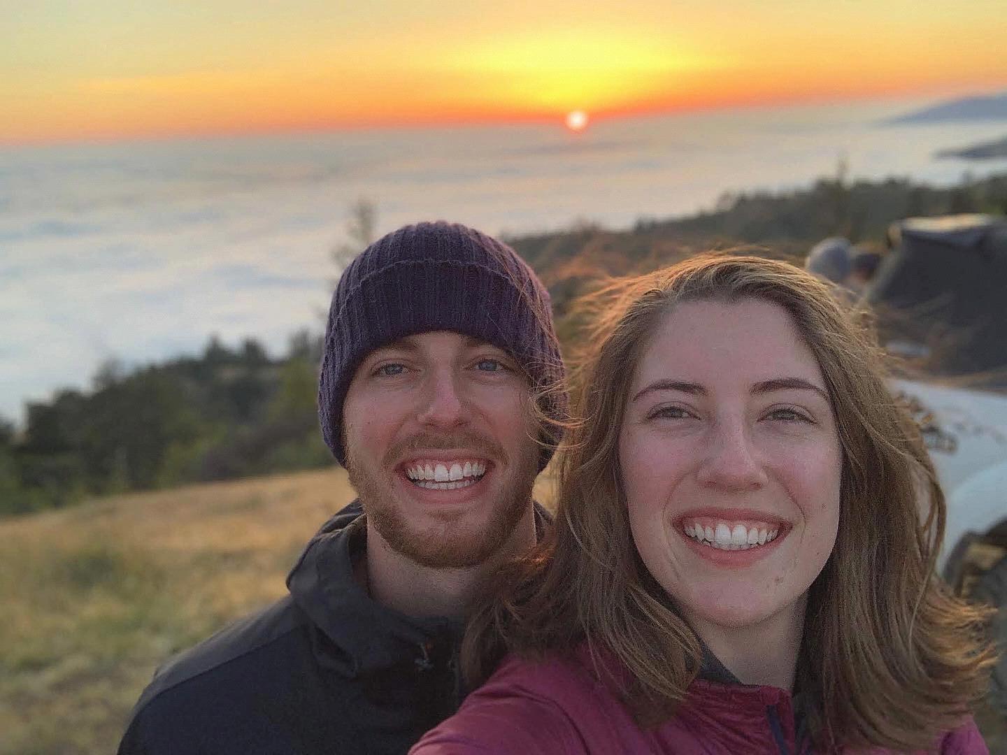 Enjoying the sunset from the top of a mountain camp site in Big Sur, CA with friends on a beautiful camping trip.