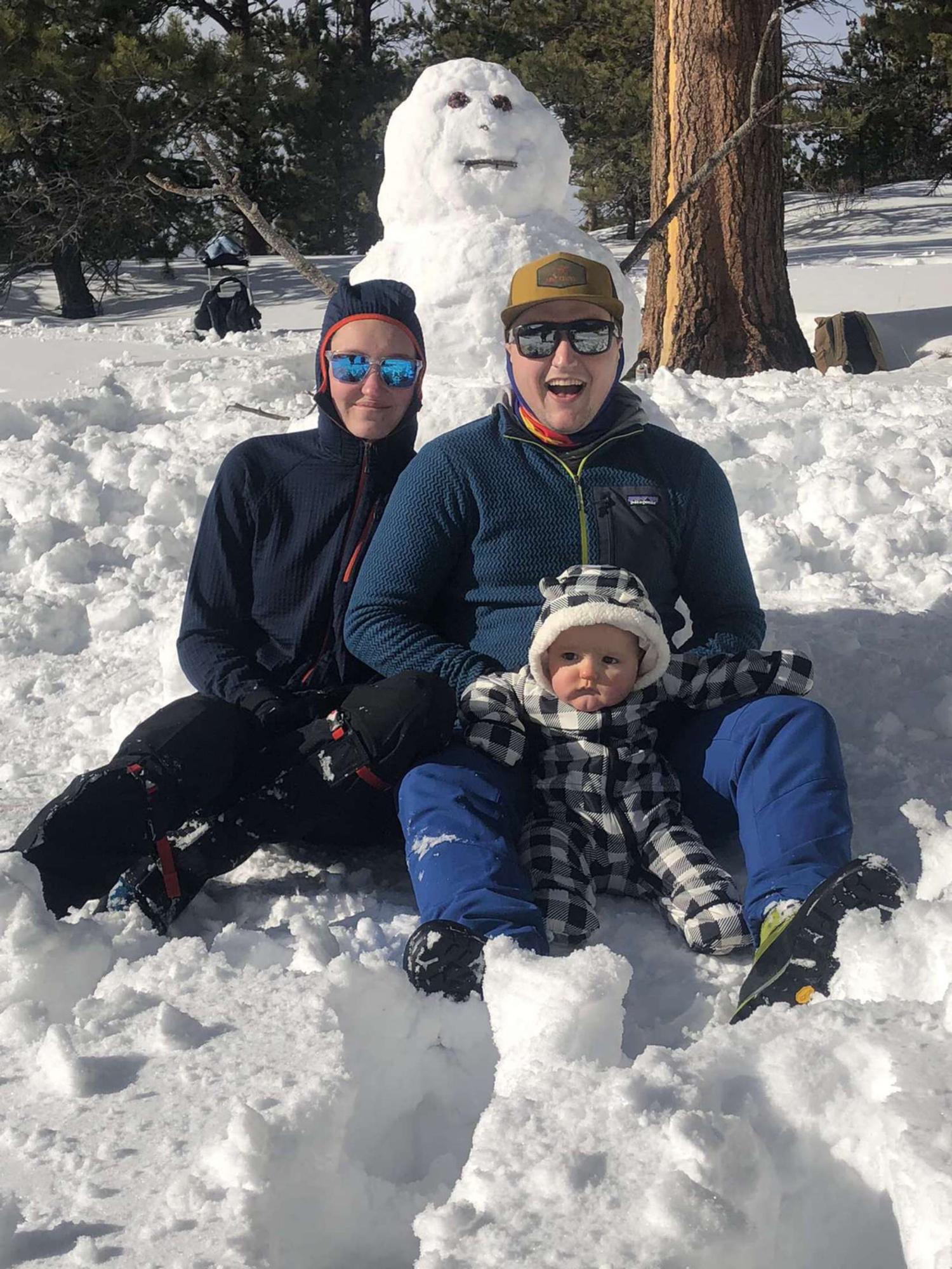 Our first snowman with Jensen.