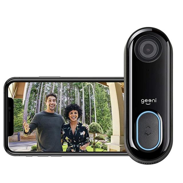 Geeni Video Doorbell | HD 1080p Video Quality, Weather-Resistant, 2-Way Audio | Motion Detection and Alerts | Easy Installation (Existing Doorbell Wiring Required) | Requires 2.4GHz WiFi | Black