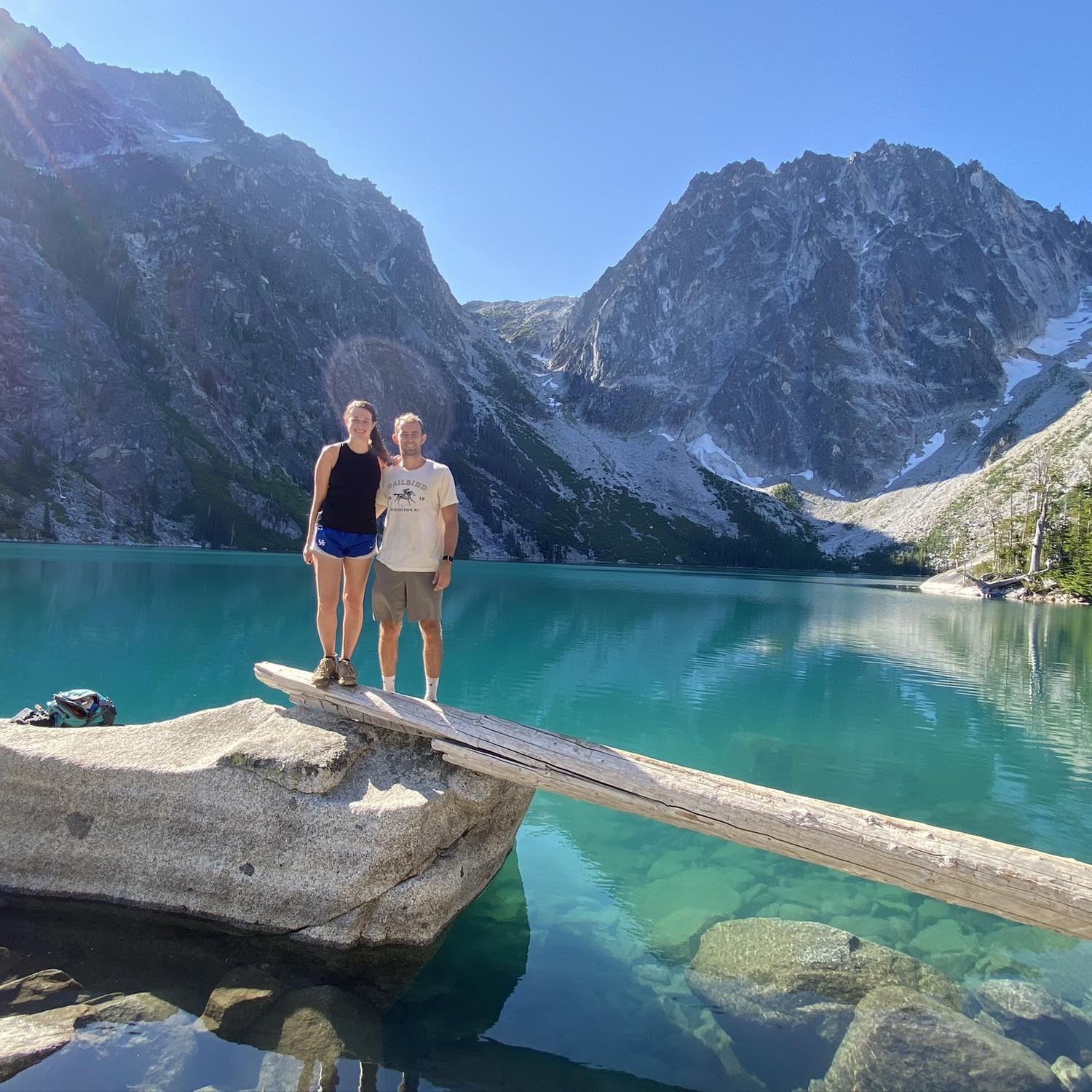 Hiking in Washington in 2020. 
We were supposed to go to Canada but the borders were closed because of COVID. It ended up being one of our favorite trips!
