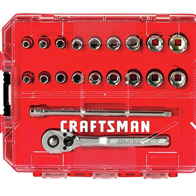 CRAFTSMAN Socket Set, SAE / Metric, 1/4-Inch Drive, 20-Piece (CMMT12008)