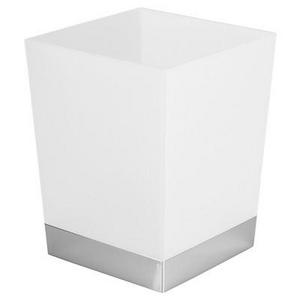 Square Bathroom Wastebasket Frost/Chrome - InterDesign®