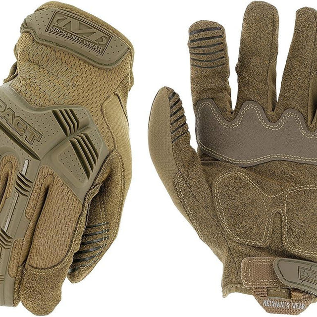 Mechanix Wear: M-Pact Tactical Gloves with Secure Fit, Touchscreen Capable Safety Gloves for Men, Work Gloves with Impact Protection and Vibration Absorption (Brown, Large)