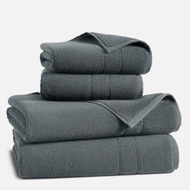 Brooklinen Super-Plush Turkish Cotton Bath Towel Set - Set of 2 Bath Towels + 2 Hand Towels, Slate Grey, 100% Cotton | Best Luxury Spa Towels