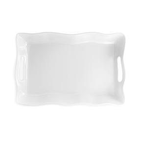 Q HOME ~ Ruffle White Melamine Small Rectangle Tray, Price $55.95 in Tupelo, MS from Elizabeth Clair's