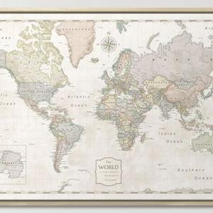 Push Pin World Map (Pin Board)