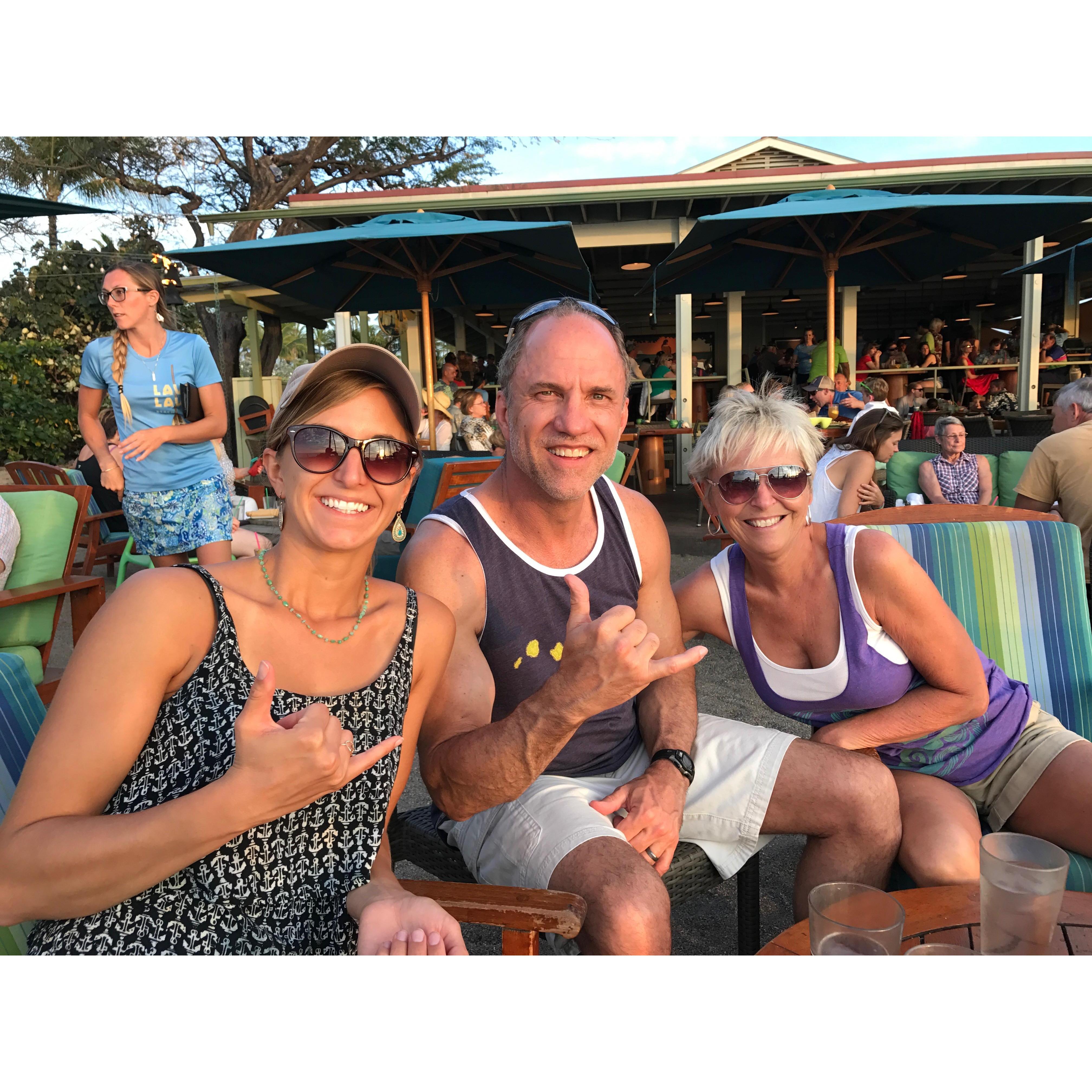 Dinner at Lava Lava Beach Club with Dad and Lori
