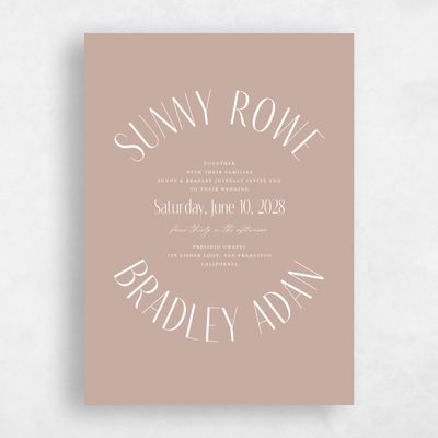 Latte, Brown Wedding Invitation - Lark Portrait