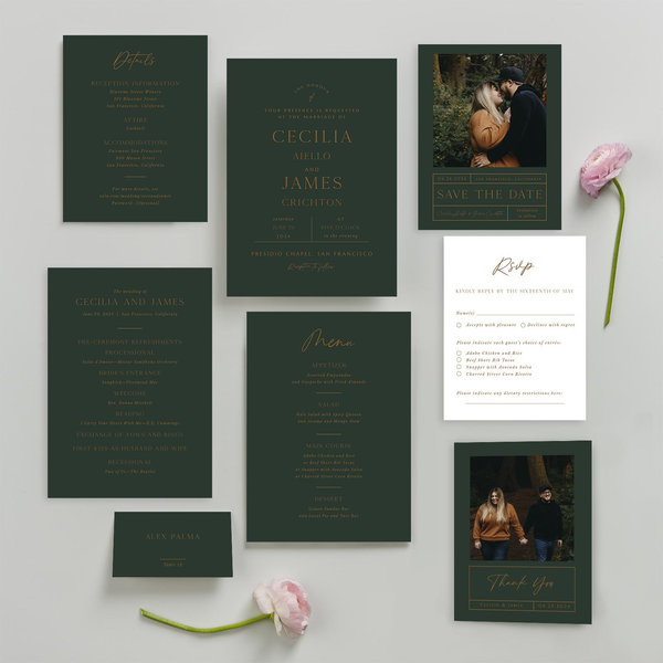 Zola Wedding Invitations - Colfax Portrait
