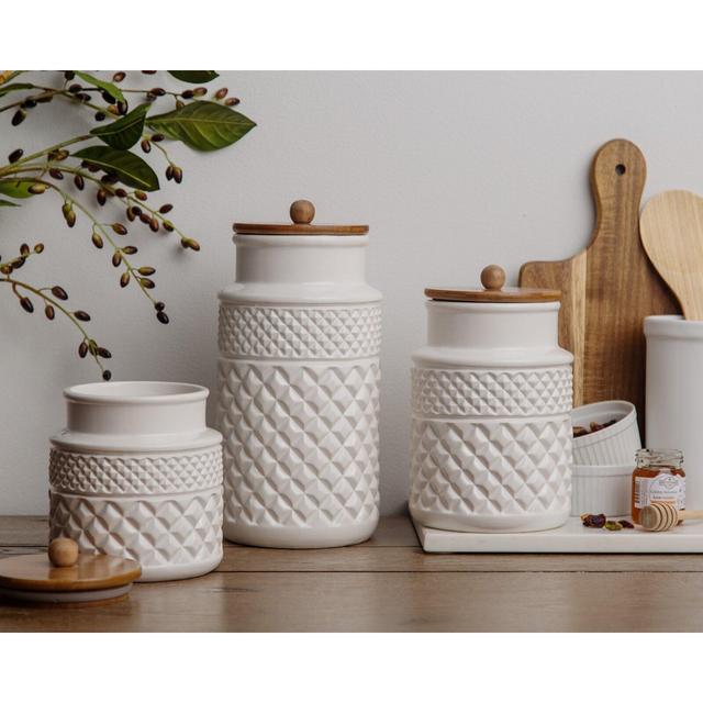 Faceted 3 Piece Kitchen Canister Set