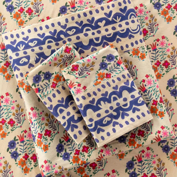Sooo Soft Cotton Sheet Set - Floral Diamonds (King)