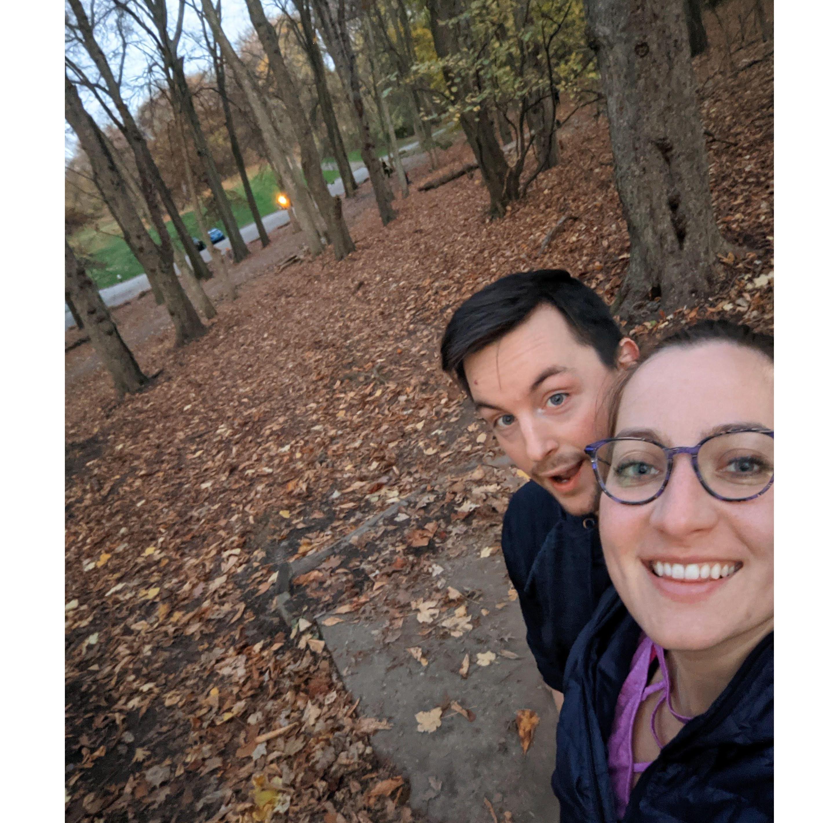 Literally the first photo we ever took together while disc golfing