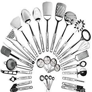 Stainless Steel Kitchen Utensil Set - 29 pieces