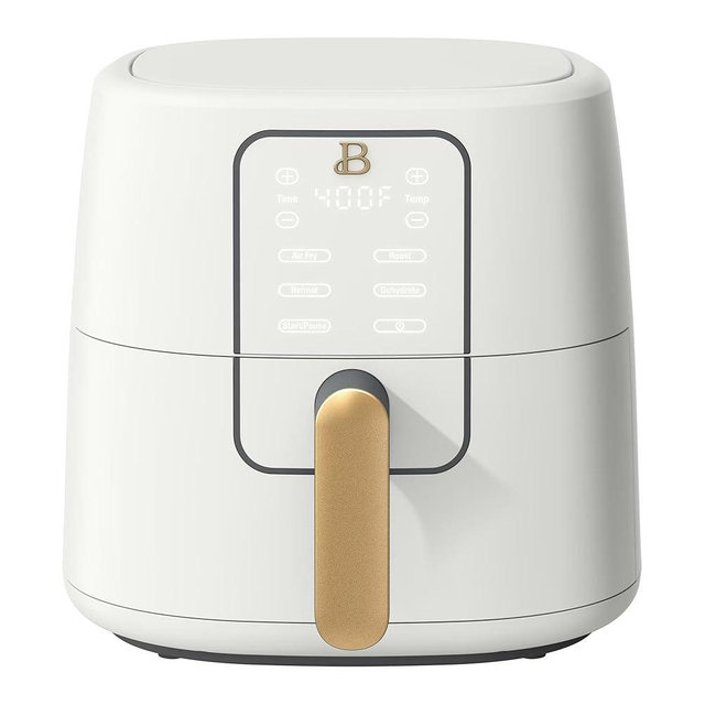 6 Quart Digital Air Fryer, Large Touch Screen Air Fryer with Programmable Time & Temperature Control, 4-in-1 Roast Reheat Dehydrate, Nonstick Design (White Icing)