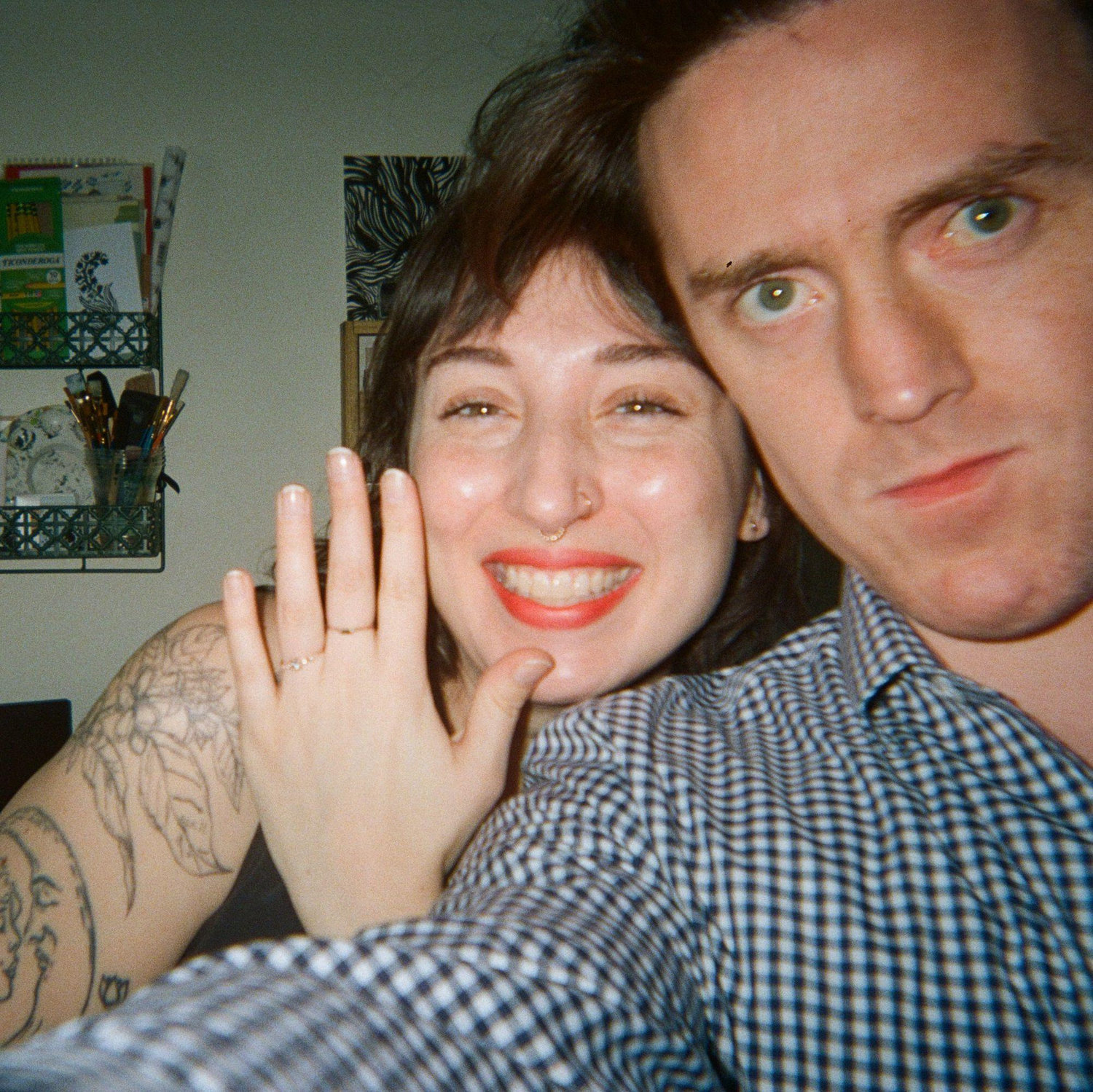 Moments after we were engaged (My face says it all)