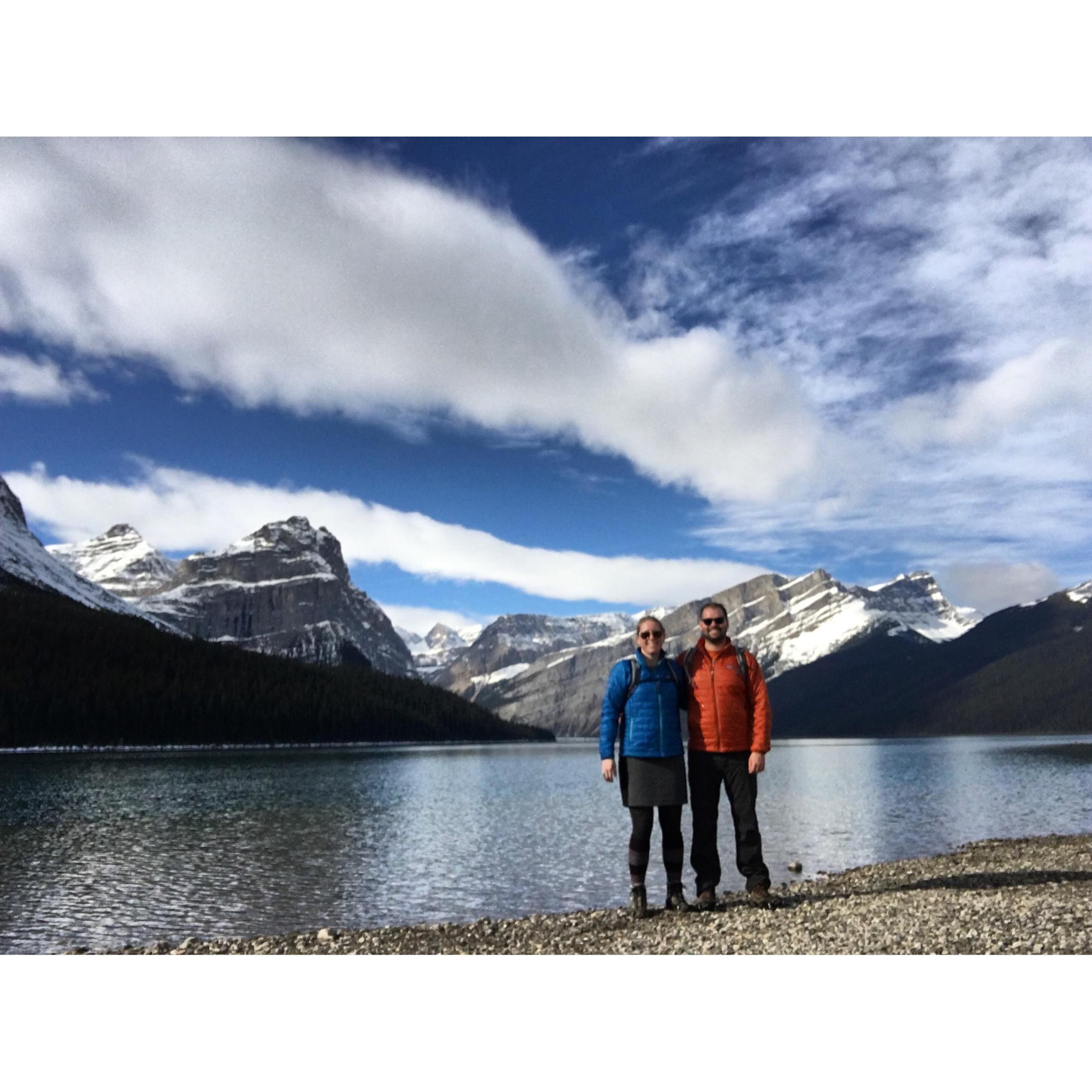 Hector Lake in Banff National Park, Alberta, Canada.