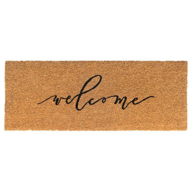 Raj Tufted Scripty Welcome Doormat Black/Natural