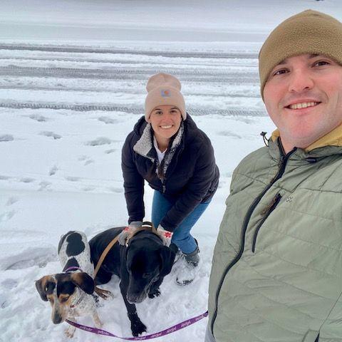 New Bern has an unexpected snowstorm. Snow day with the doggos!