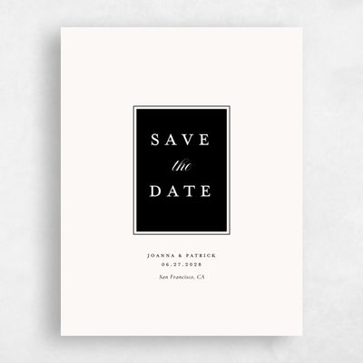 Beige Wedding Save the Date - Knowlton Portrait