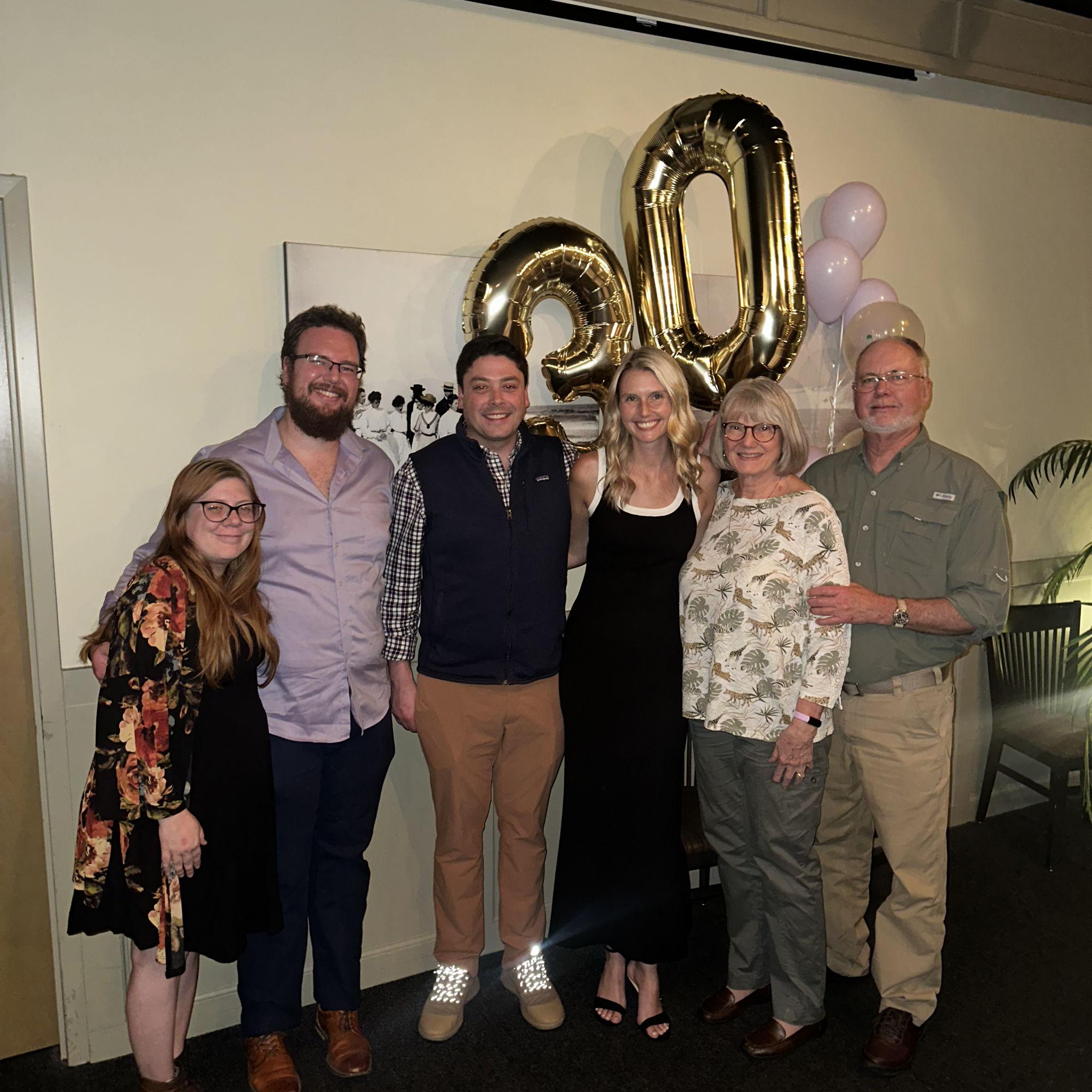 The McFarland family at Emily's 30th birthday party.