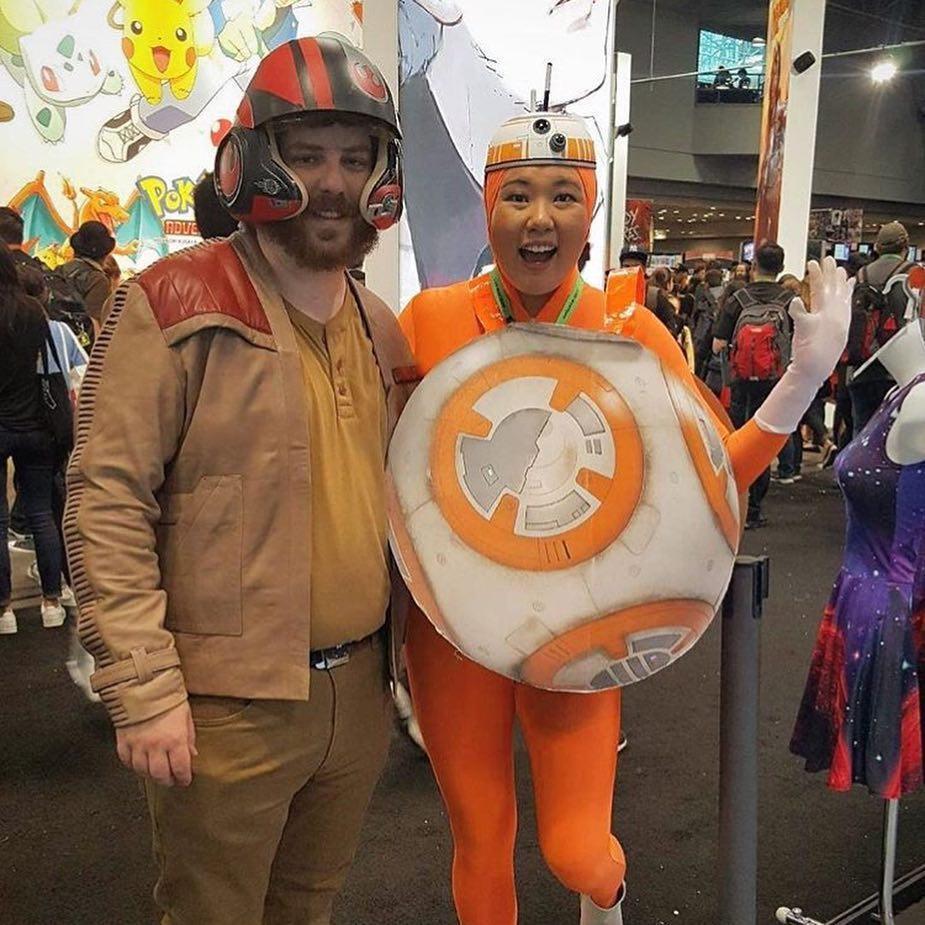 Our very first Comic Con as Poe Dameron and BB8.
