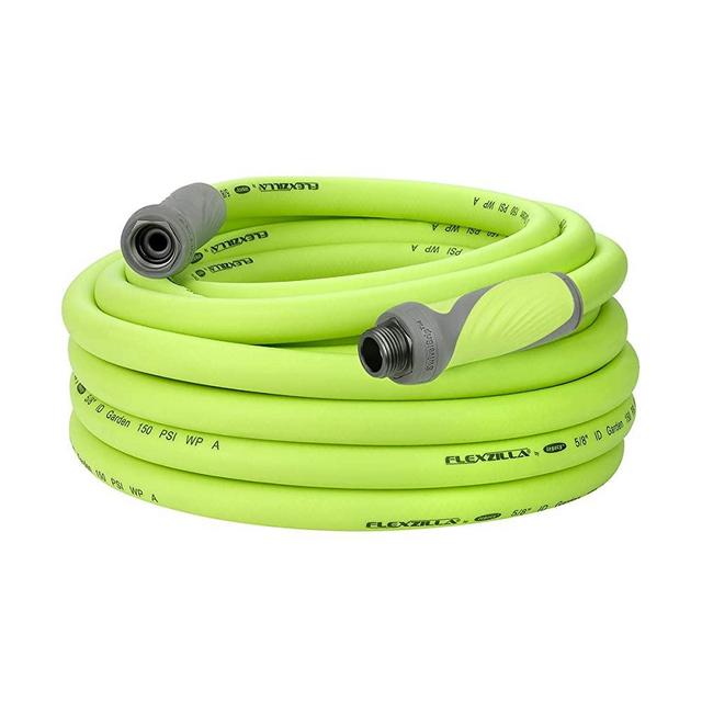 Flexzilla Garden Hose with SwivelGrip, 5/8 in. x 50 ft., Heavy Duty, Lightweight, Drinking Water Safe - HFZG550YWS (Packaging May Vary)