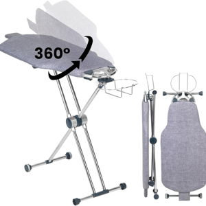 Dazzl 360° Dual-Sided Iron Board - Torso-Shaped Ironing Board Full Size with 8-Level Adjustable Height, Detachable Iron Holder, Garment Clips - HDPE Heat-Resistant SurfaceOur newlywed fund