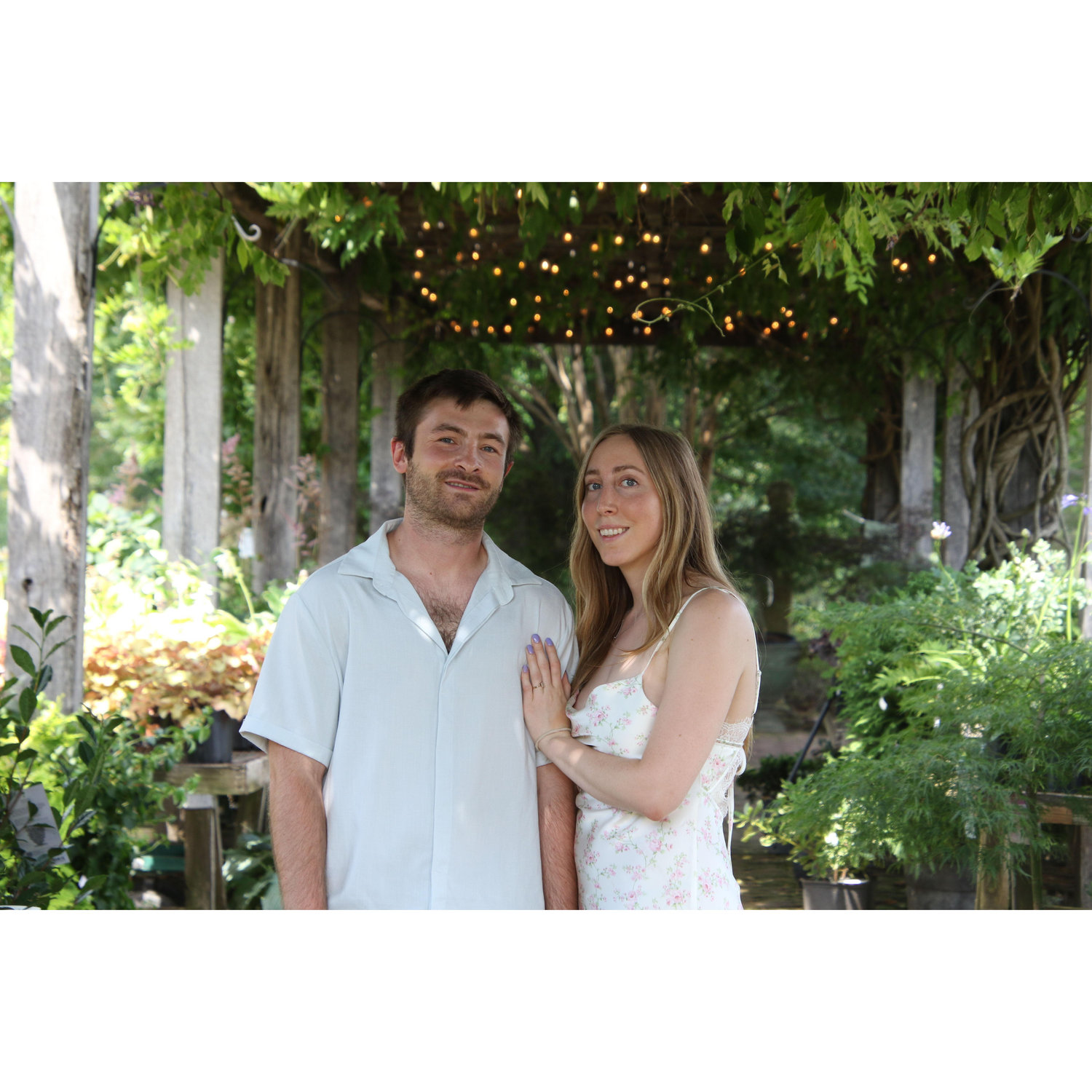 First attempt to photograph our engagement photos taken by a family friend at Grelen Nursery