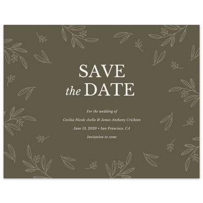 Green Wedding Digital Save the Date - Norcross Border