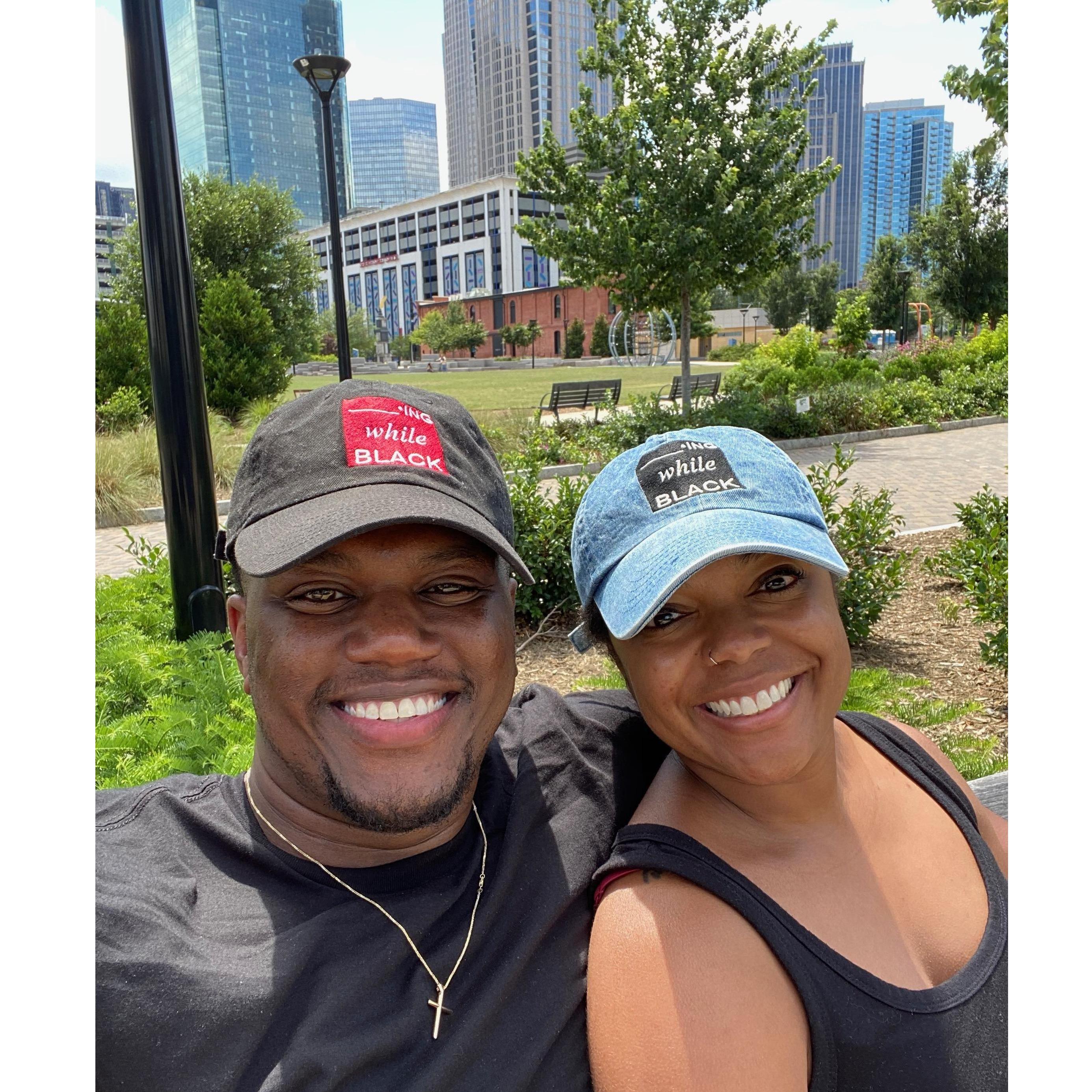 Taking a break from exploring Charlotte.