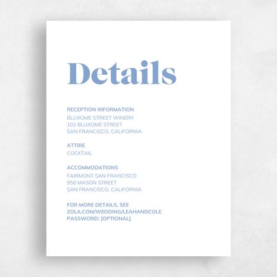 Dusty Blue Wedding Enclosure - Everett Letterpress