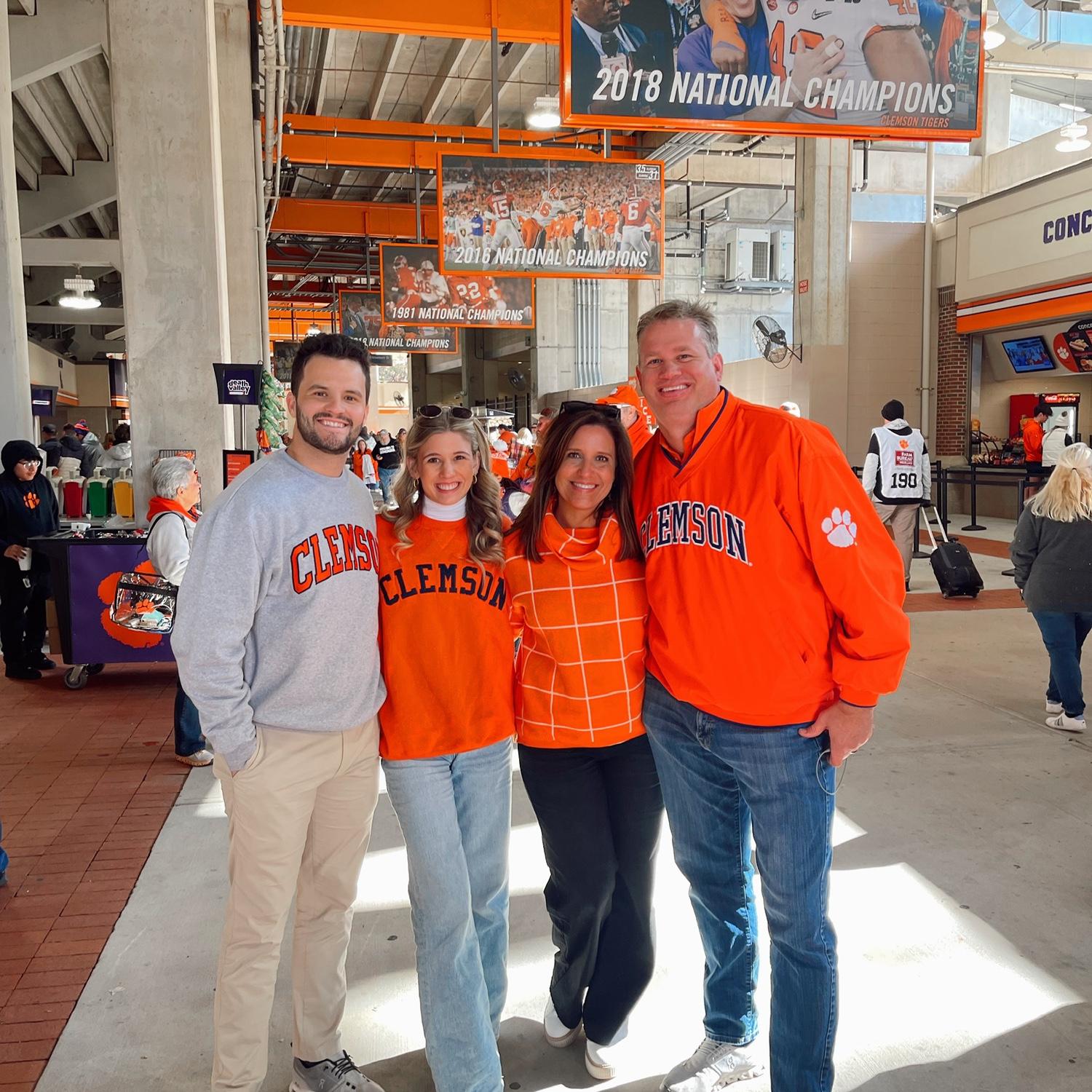 One of many Clemson games with Alyssa’s family!