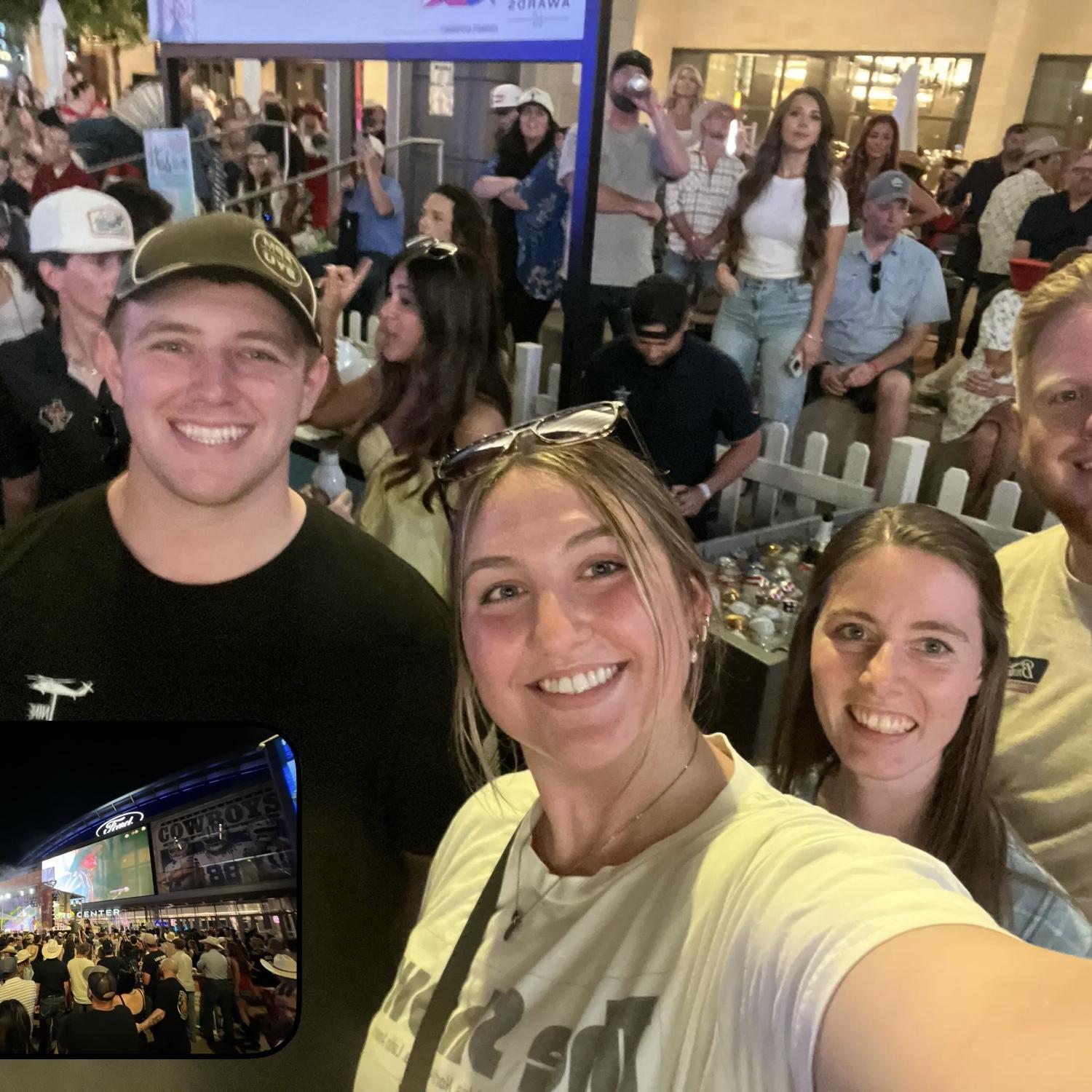 Our first date!!! We went to a free country concert that was going on at "The Star" in Frisco, TX