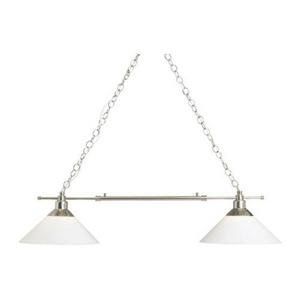 KROBY Pendant lamp-double, nickel plated, glass