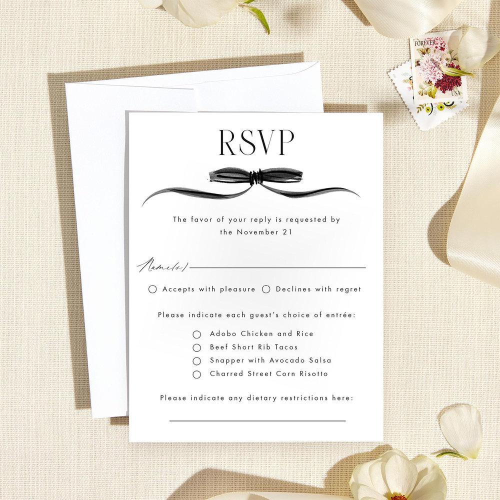Brienno Portrait | Black | Zola Wedding Invitations