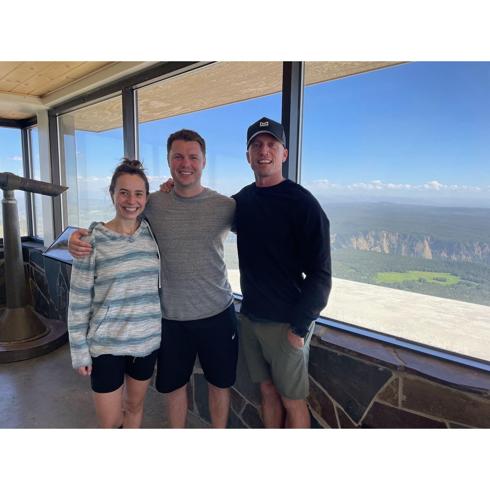 Autumn, Ben, and Shawn on top of Mount Washburn in July 2022