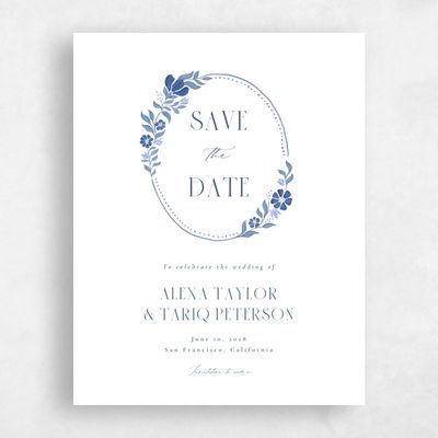 White Wedding Save the Date - Mirelia Portrait