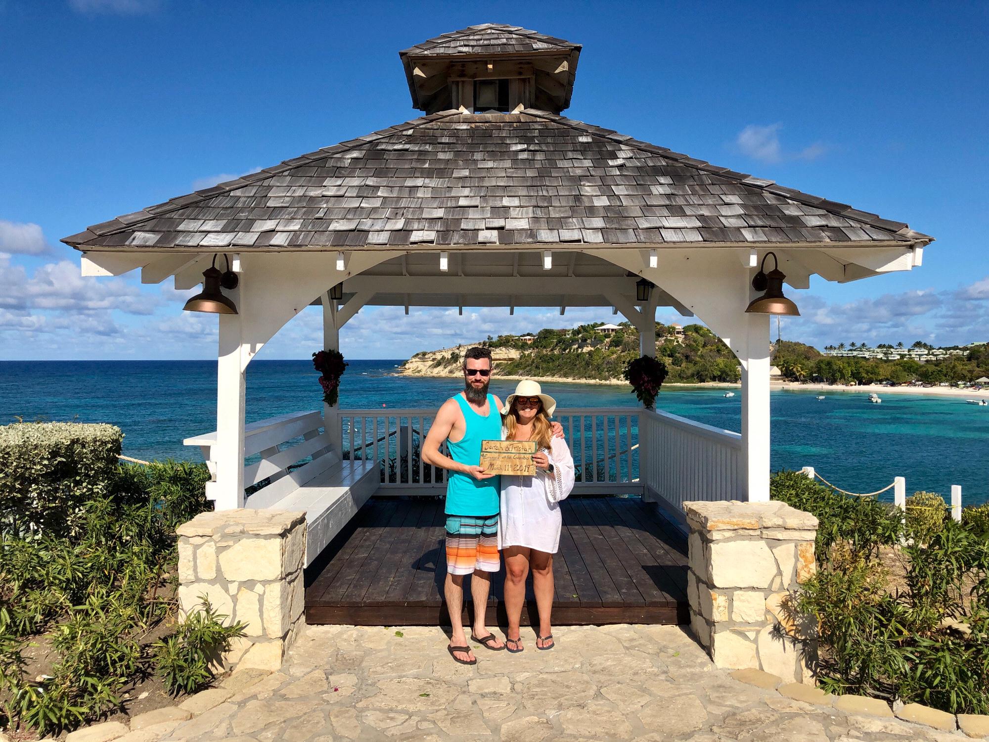 The gazebo where we got engaged in Antigua - March 2019