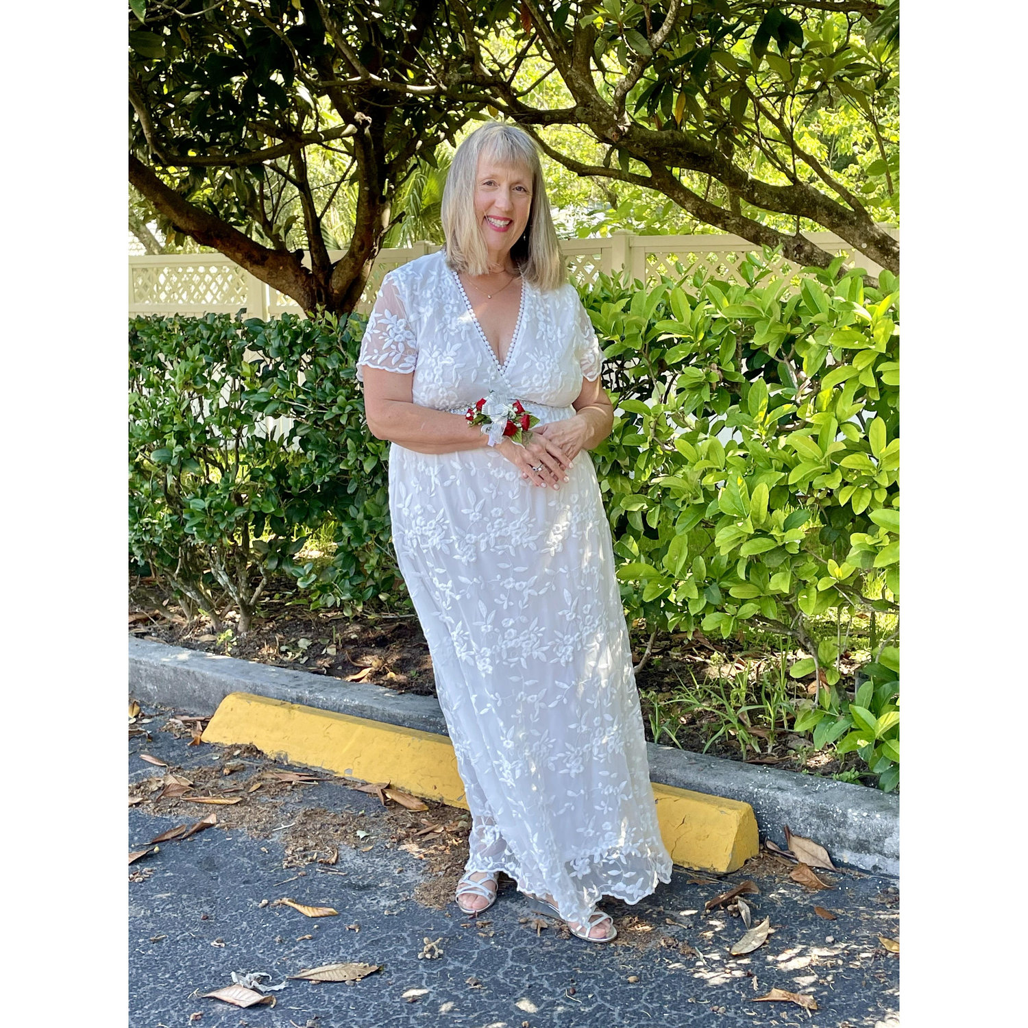 Tracey in her dress