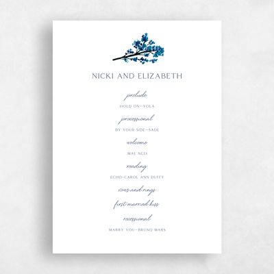 Royal Navy, Blue Wedding Program - Allamia